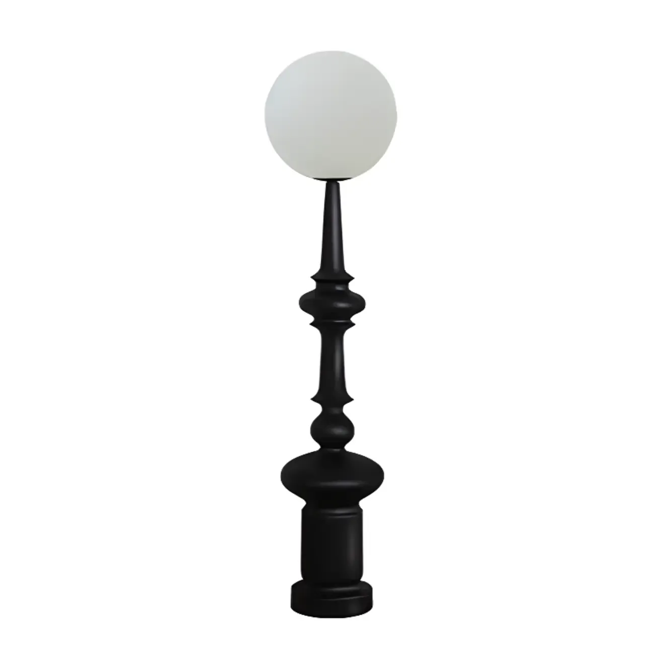 Modern Vertical Black LED Globe Floor Lamp for Living Room