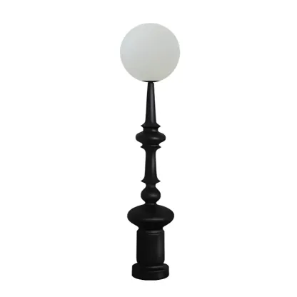 Modern Vertical Black LED Globe Floor Lamp for Living Room