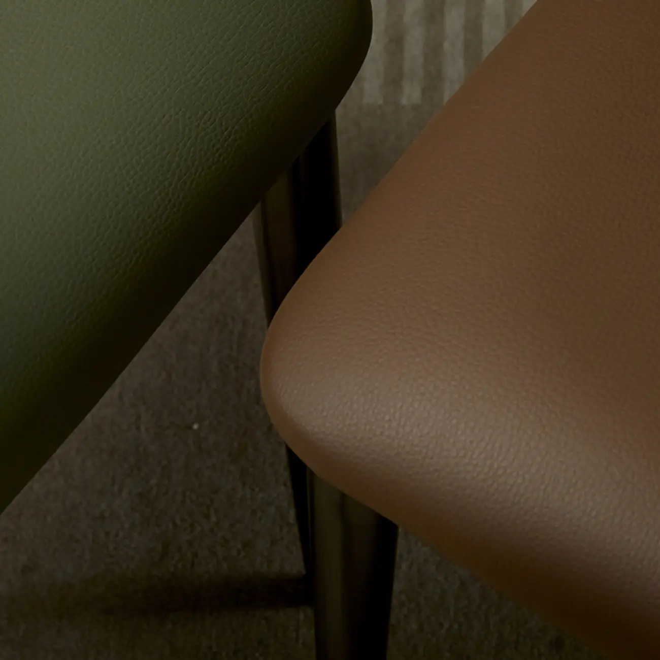 Mid Century Modern Dining Room Chairs Curved Back Faux Leather Image - 6 | homeyfad