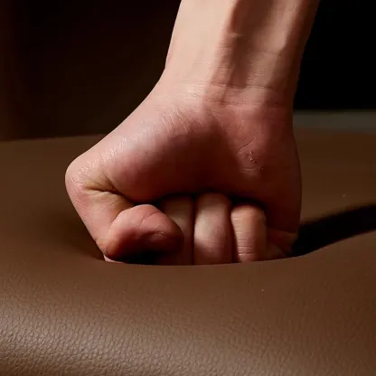 Mid Century Modern Dining Room Chairs Curved Back Faux Leather Image - 8