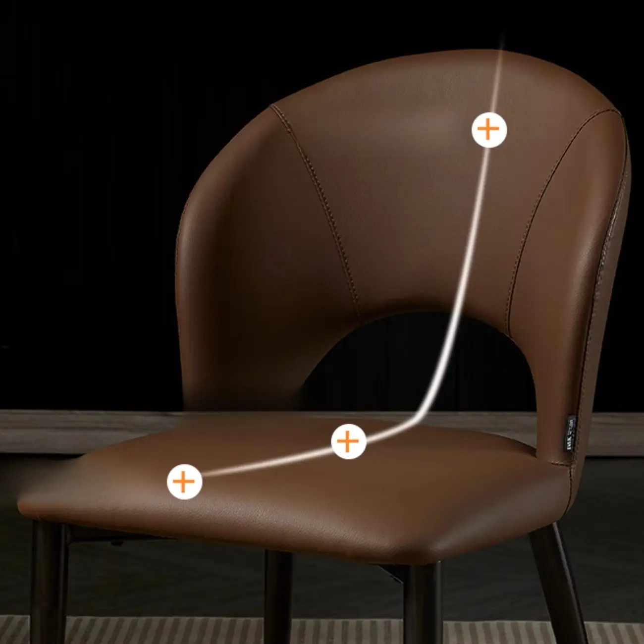 Mid Century Modern Dining Room Chairs Curved Back Faux Leather Image - 4 | homeyfad