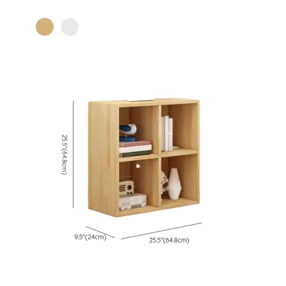 Minimalist White/ Natural Finish Wood Low Cube Bookcase #size