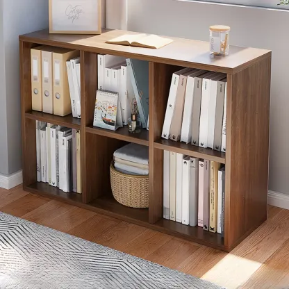 Casual White Wood Cube Horizontal Bookcase Image - 9