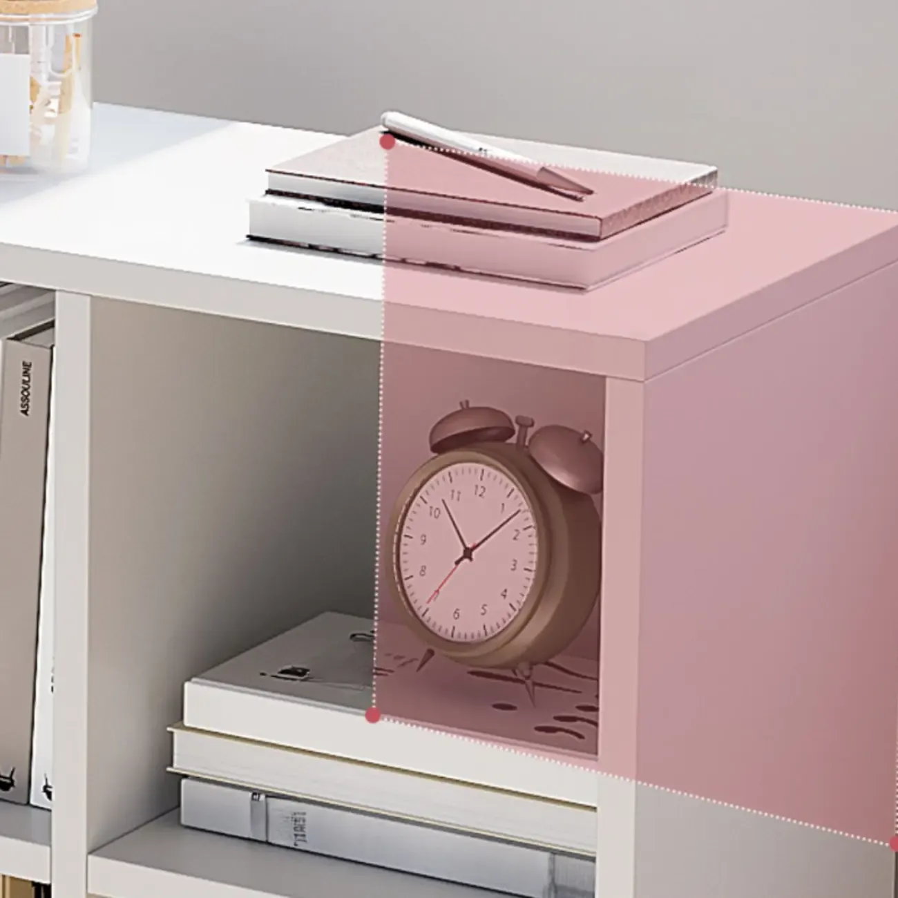 Casual White Wood Cube Horizontal Bookcase Image - 11