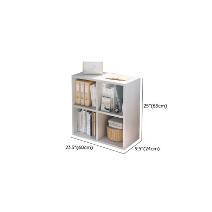 Casual White Wood Cube Horizontal Bookcase #size