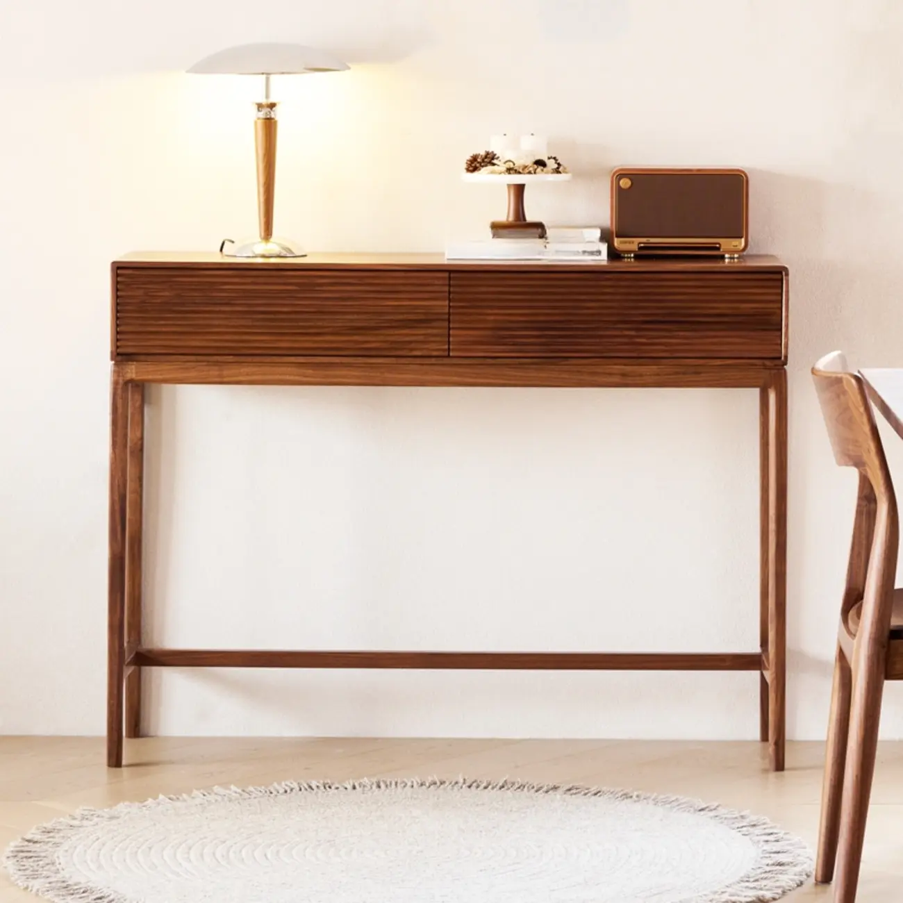 Entryway Wood Brown Console Table with Storage Image - 2 | homeyfad