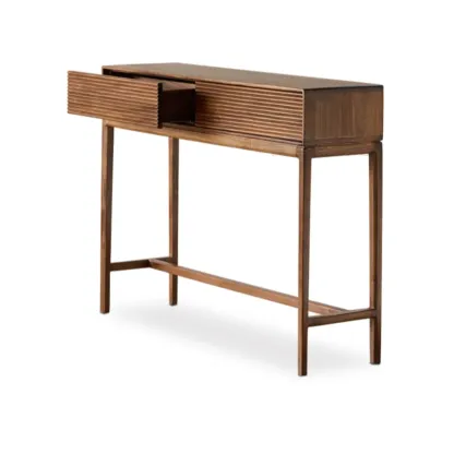 Entryway Wood Brown Console Table with Storage Image - 5