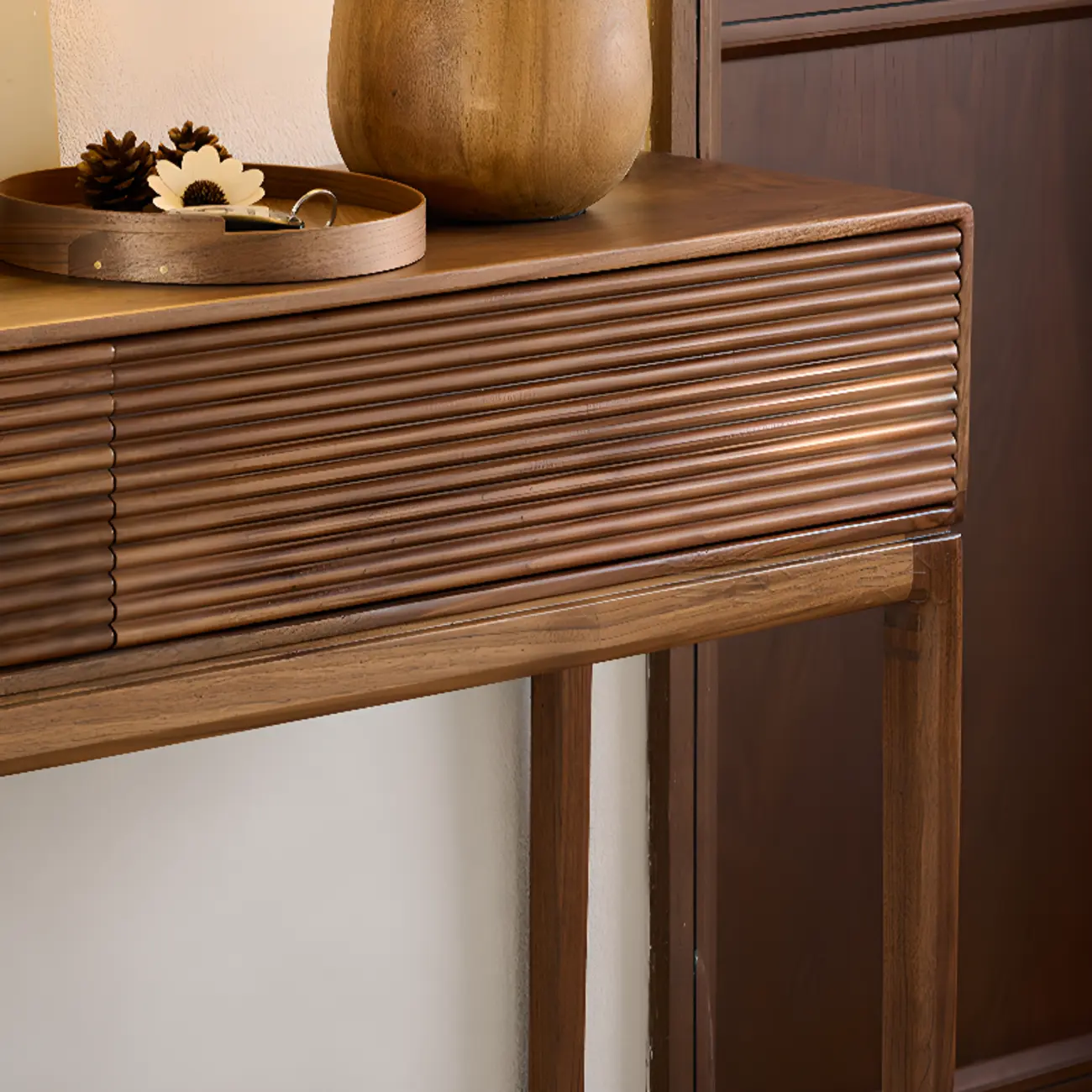 Entryway Wood Brown Console Table with Storage Image - 12 | homeyfad