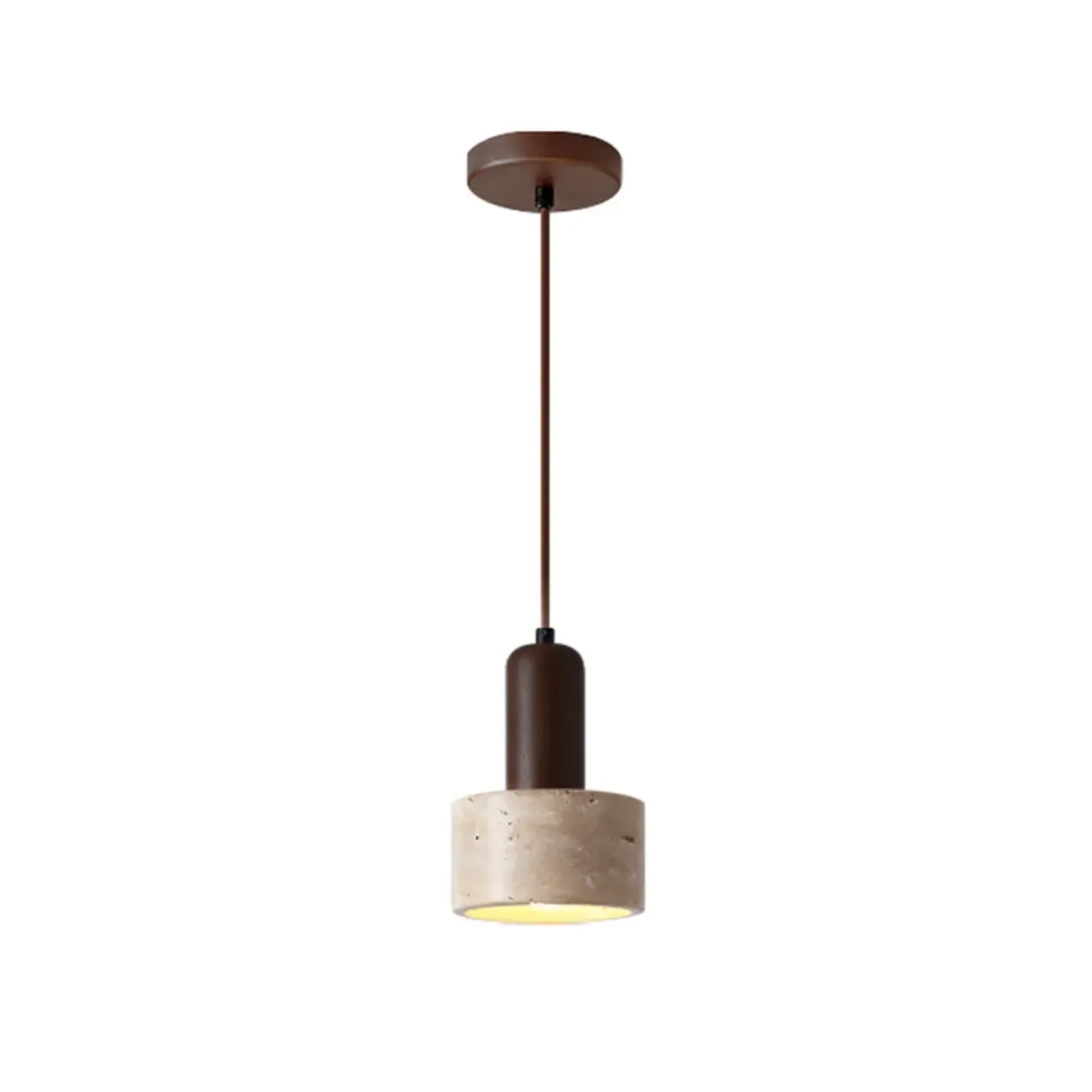 Cylinder Wood and Stone Bedside Pendant Wall Sconce  Image - 7