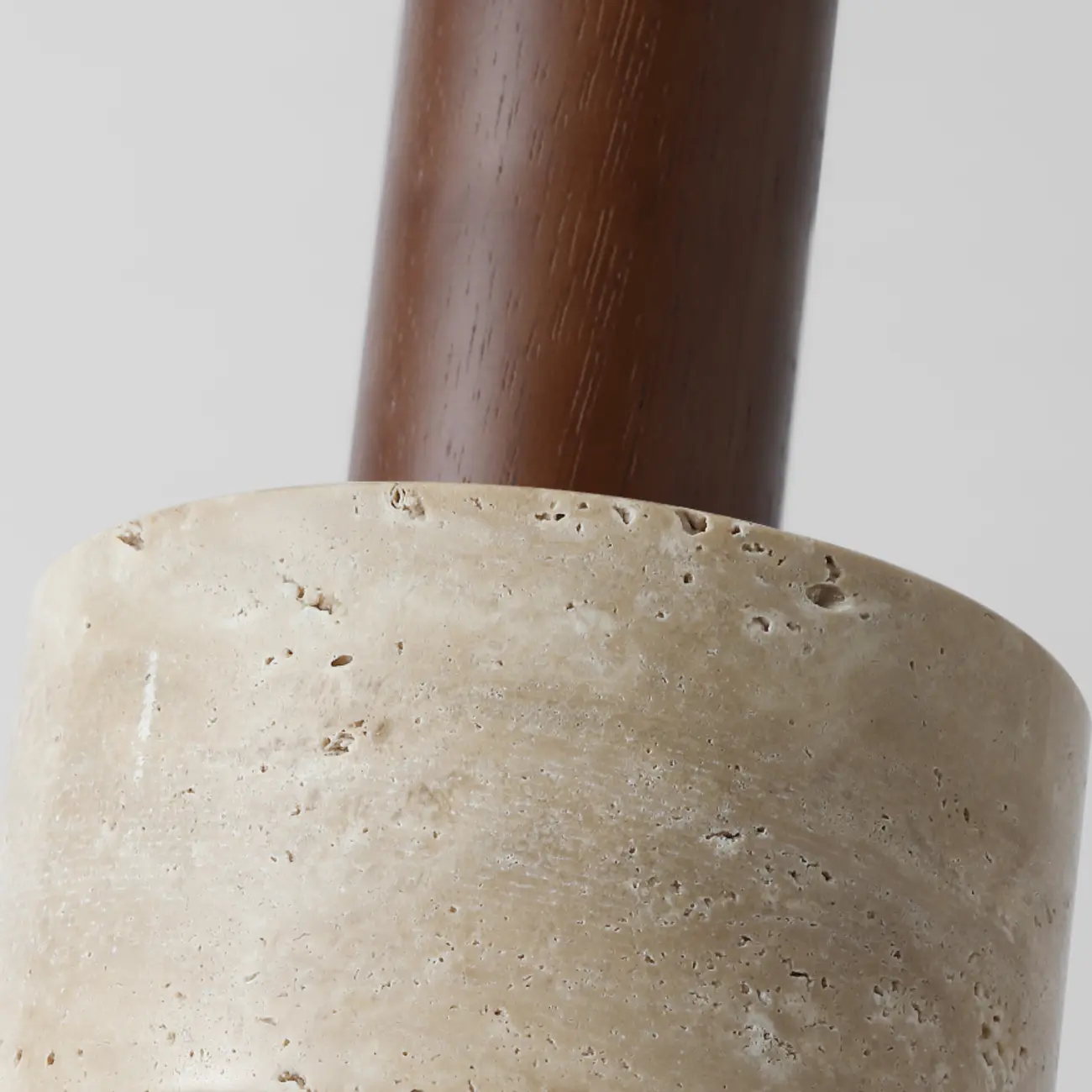 Cylinder Wood and Stone Bedside Pendant Wall Sconce  Image - 10 | homeyfad