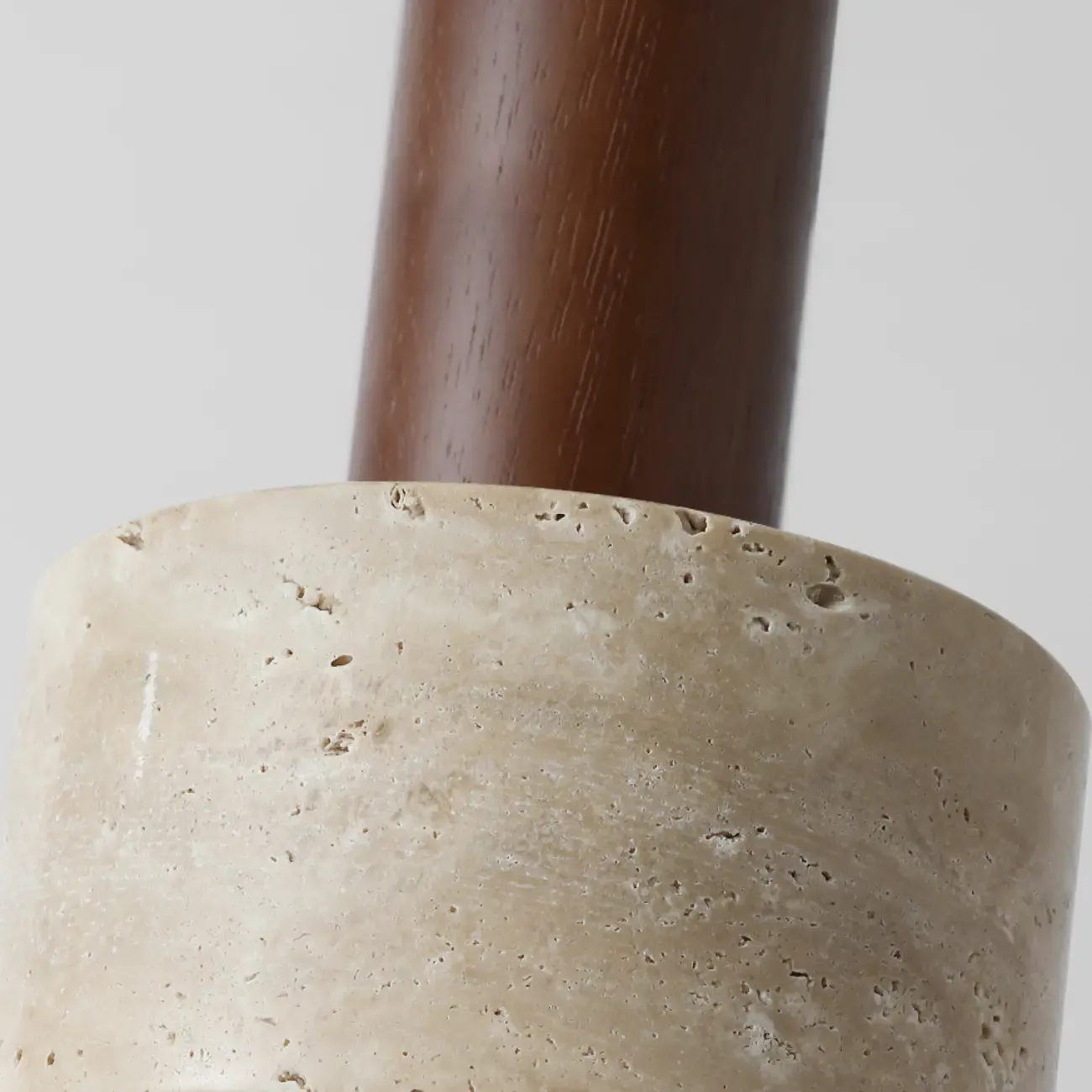 Cylinder Wood and Stone Bedside Pendant Wall Sconce  Image - 10