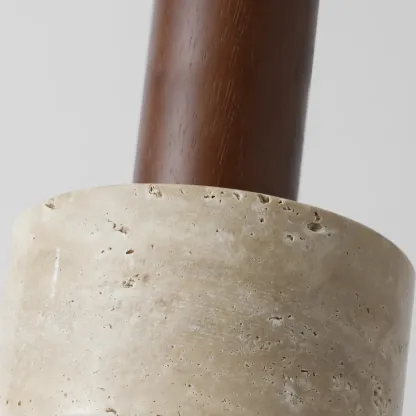 Cylinder Wood and Stone Bedside Pendant Wall Sconce  Image - 10