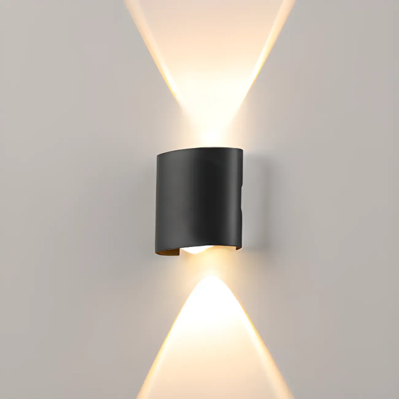 Outdoor Modern Geometric LED Wall Sconce with Dual Light