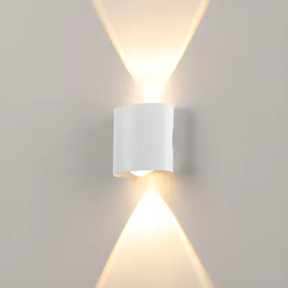 Outdoor Modern Geometric LED Wall Sconce with Dual Light