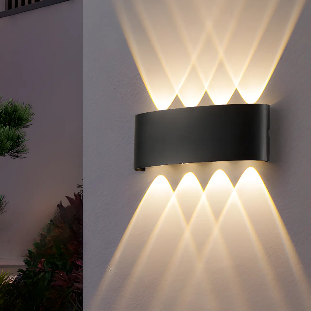 Outdoor Modern Geometric LED Wall Sconce with Dual Light | homeyfad