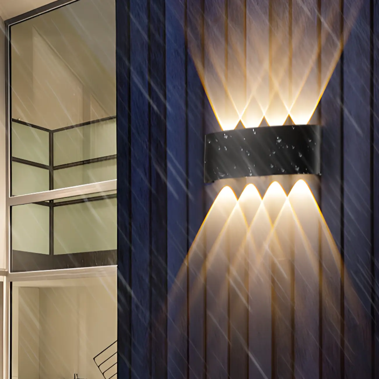 Outdoor Modern Geometric LED Wall Sconce with Dual Light | homeyfad