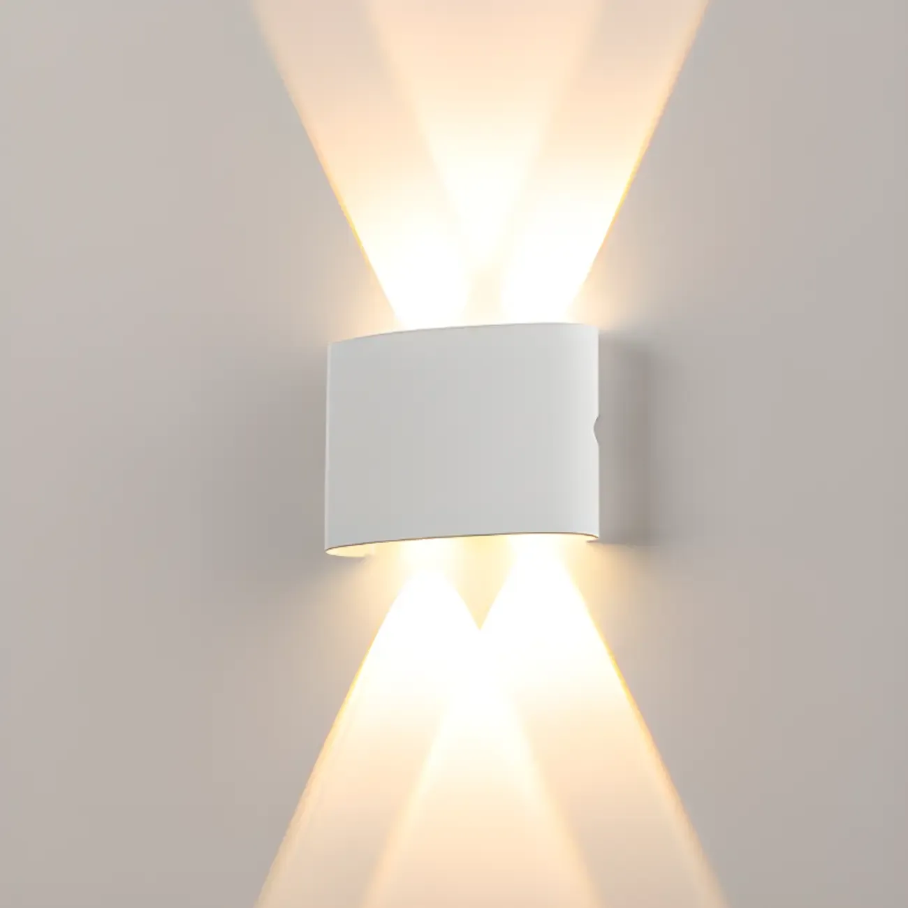 Outdoor Modern Geometric LED Wall Sconce with Dual Light