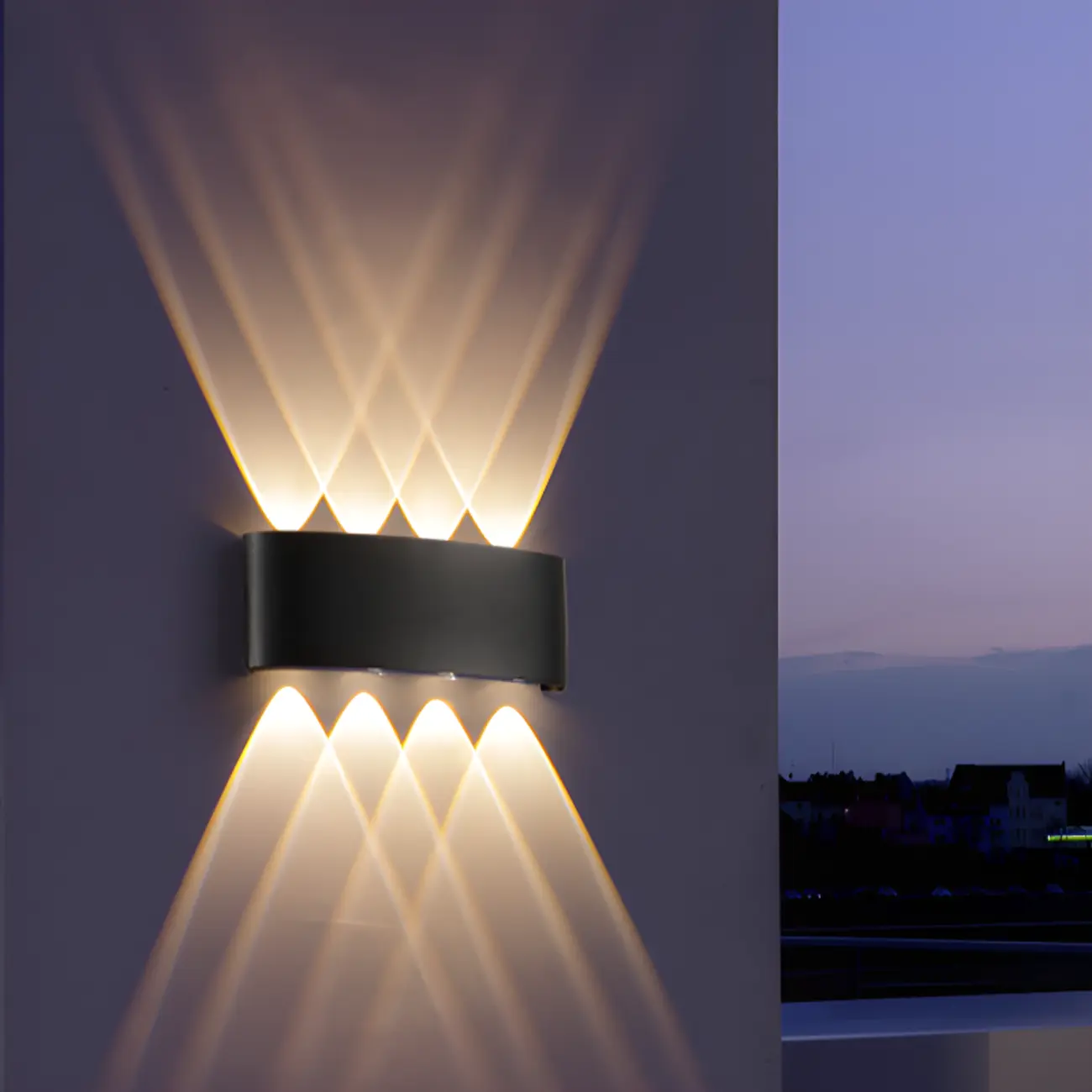 Outdoor Modern Geometric LED Wall Sconce with Dual Light | homeyfad