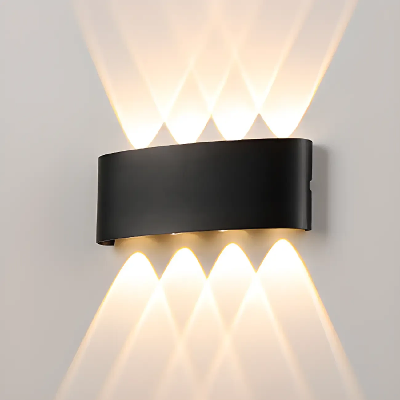 Outdoor Modern Geometric LED Wall Sconce with Dual Light