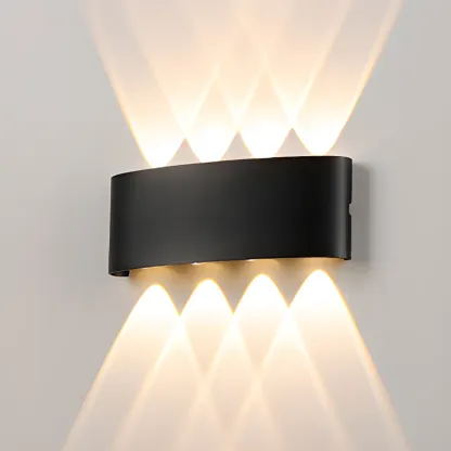 Outdoor Modern Geometric LED Wall Sconce with Dual Light