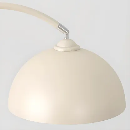 Geometric Ivory Arc LED Floor Lamp with Storage Shelf for Indoor