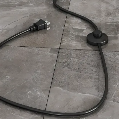 Geometric Ivory Arc LED Floor Lamp with Storage Shelf for Indoor