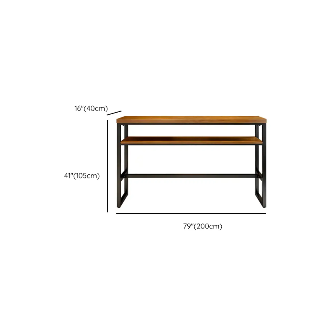Modern Brown Wooden Metal Sled Shelf Bar Tables with Footrest Image - 15 | homeyfad