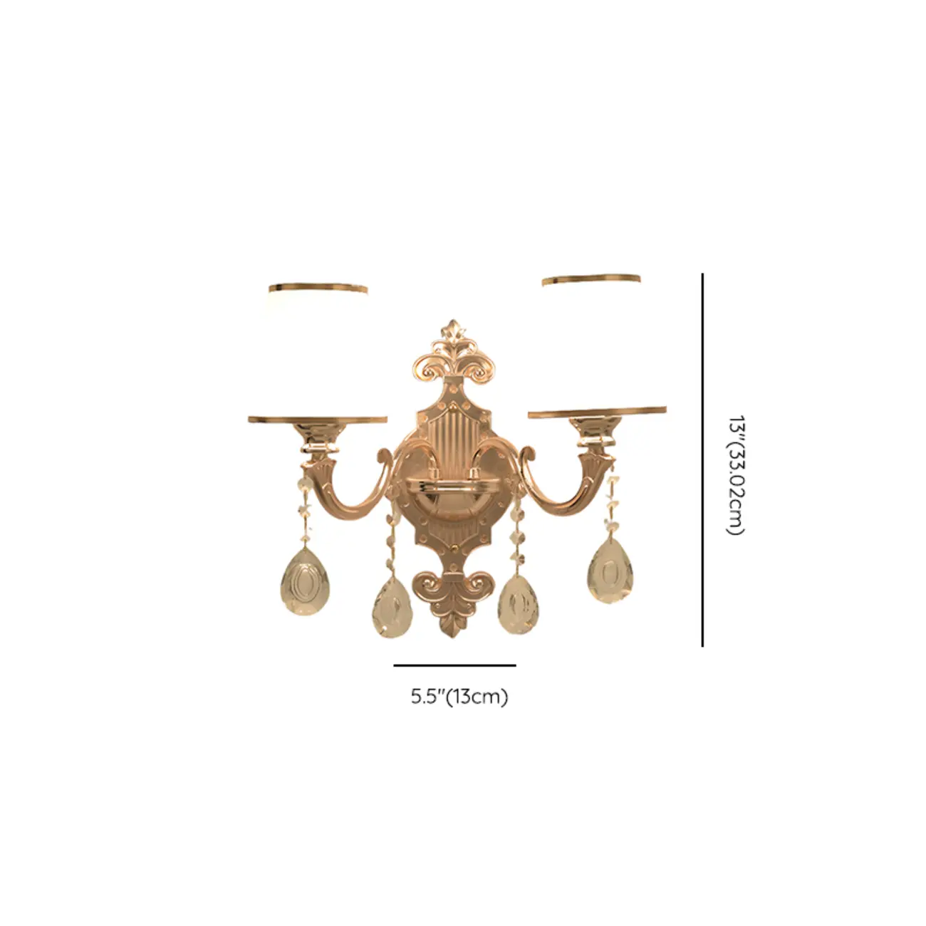 Mini Antique Gold Wall Sconce with Geometric Crystal Shade | homeyfad