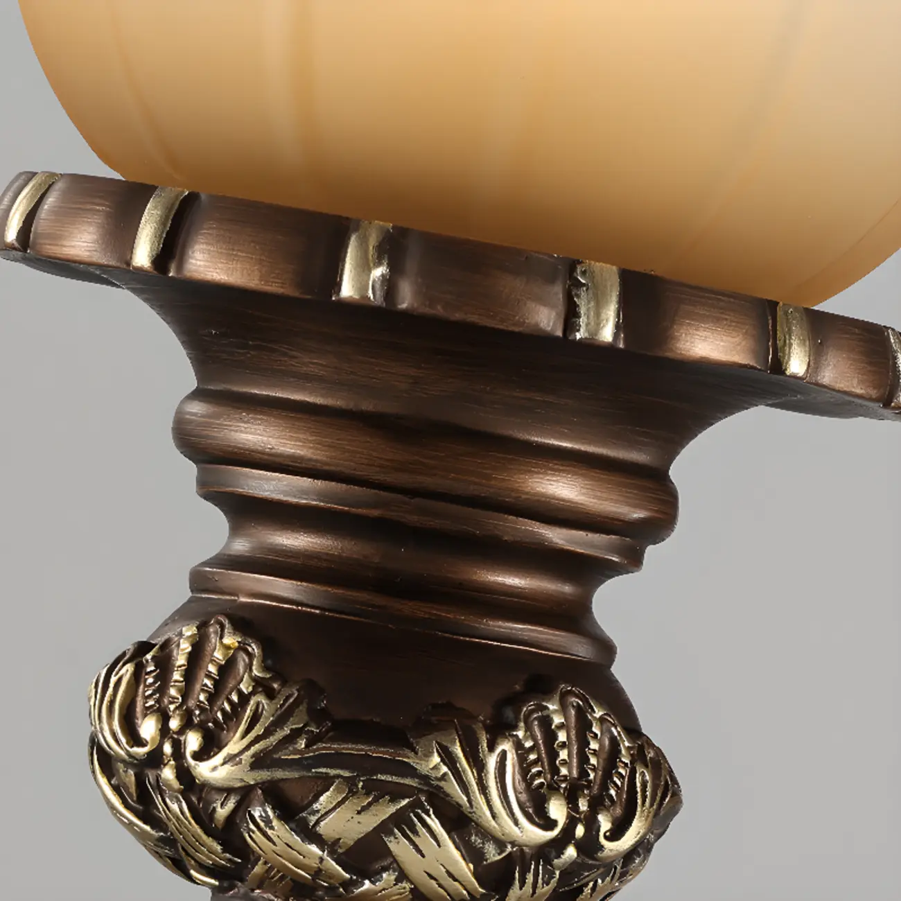 Vintage Glass Shade Brown Up Wall Sconce Image - 9 | homeyfad