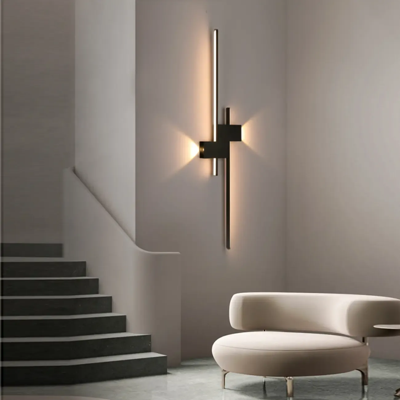 5-Light Modern Black Linear LED Wall Sconce for Bedroom