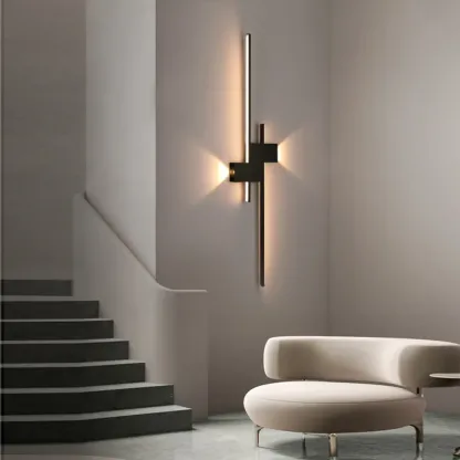 5-Light Modern Black Linear LED Wall Sconce for Bedroom