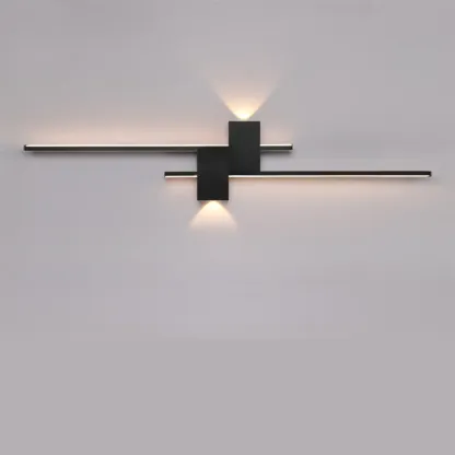 5-Light Modern Black Linear LED Wall Sconce for Bedroom