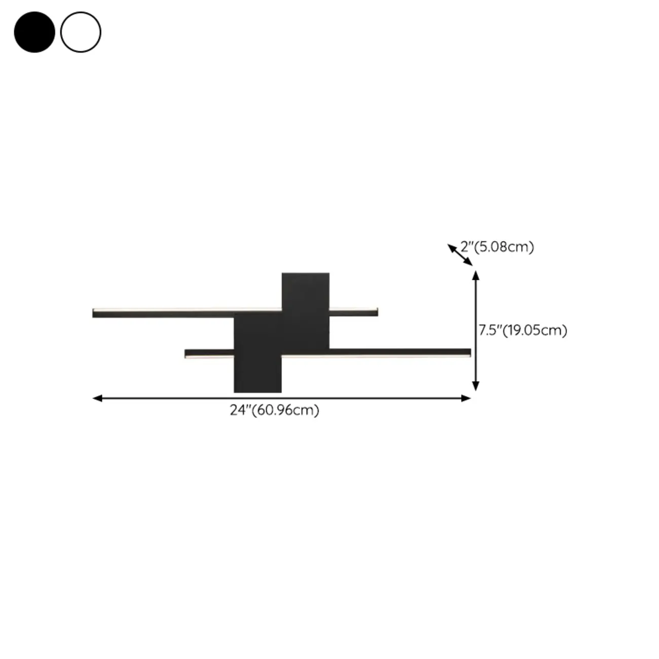 5-Light Modern Black Linear LED Wall Sconce for Bedroom  #size