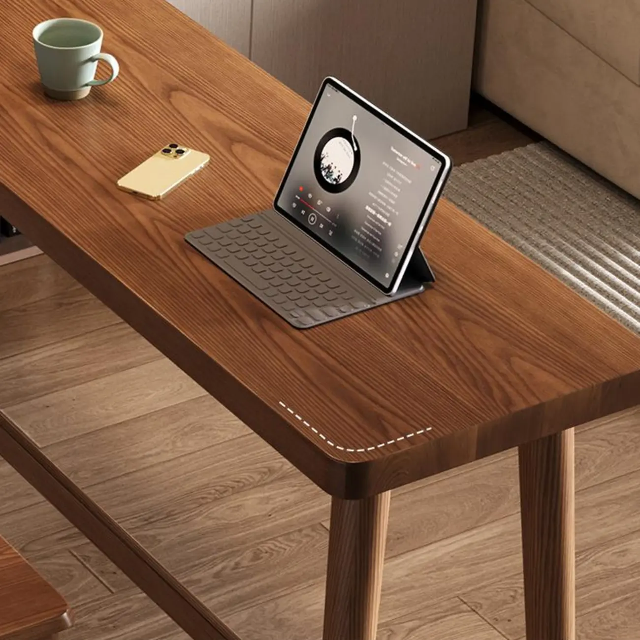 Minimalistic Cocoa Wooden Trestle Bar Tables for Home Image - 9 | homeyfad