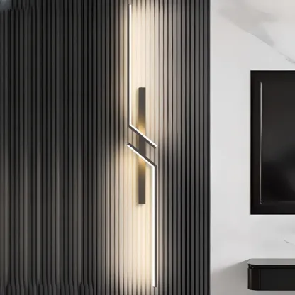 Modern Stylish 2-Light  Black LED Wall Sconce Remote Control