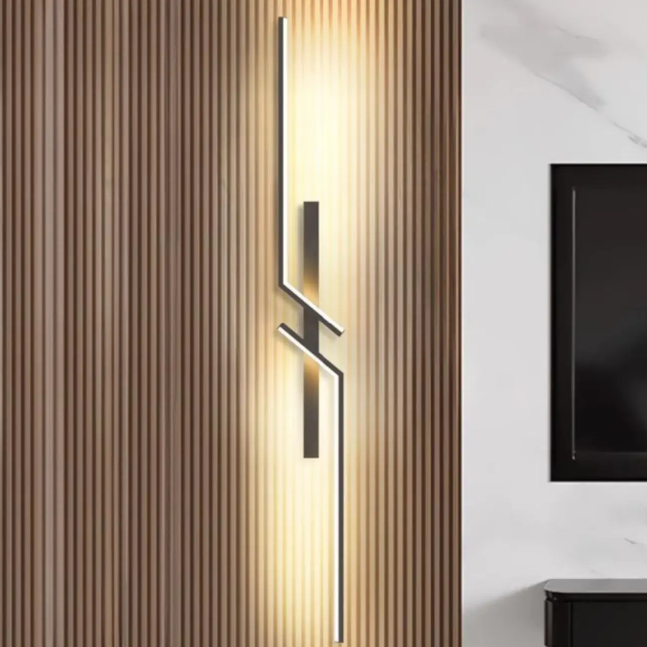 Modern Stylish 2-Light  Black LED Wall Sconce Remote Control | homeyfad