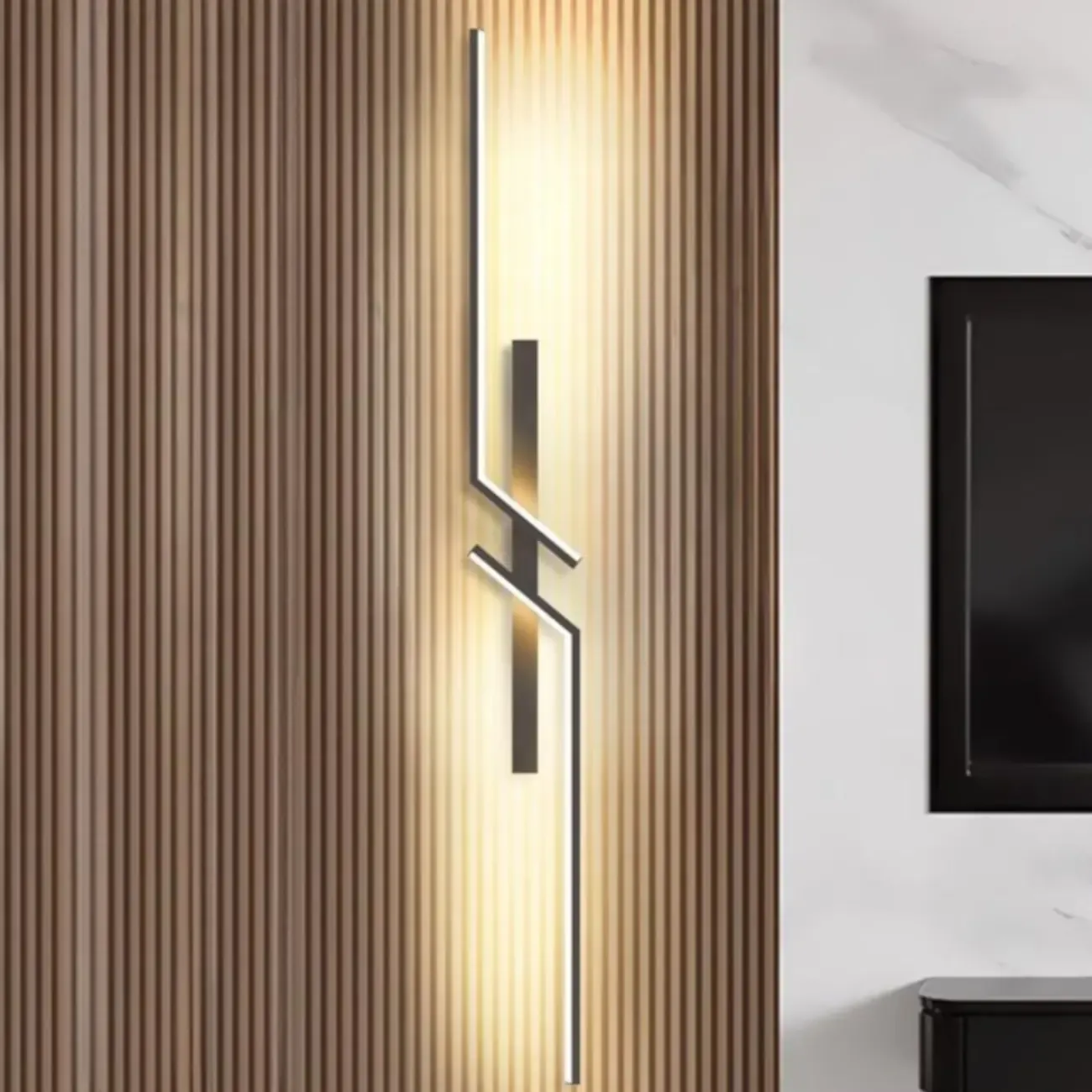 Modern Stylish 2-Light  Black LED Wall Sconce Remote Control