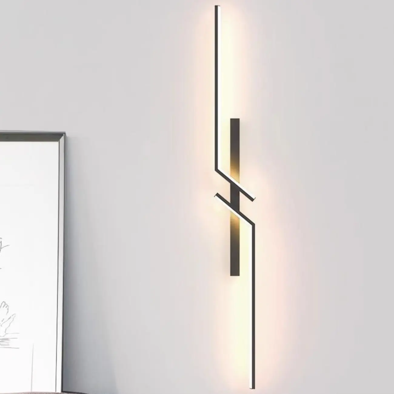 Modern Stylish 2-Light  Black LED Wall Sconce Remote Control | homeyfad