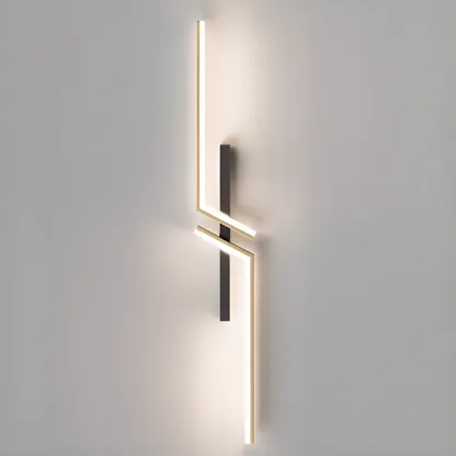 Modern Stylish 2-Light  Black LED Wall Sconce Remote Control