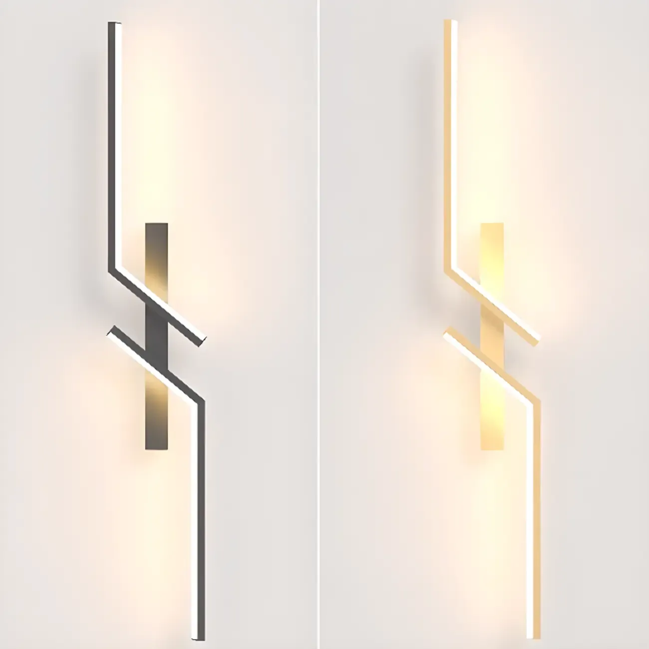 Modern Stylish 2-Light  Black LED Wall Sconce Remote Control