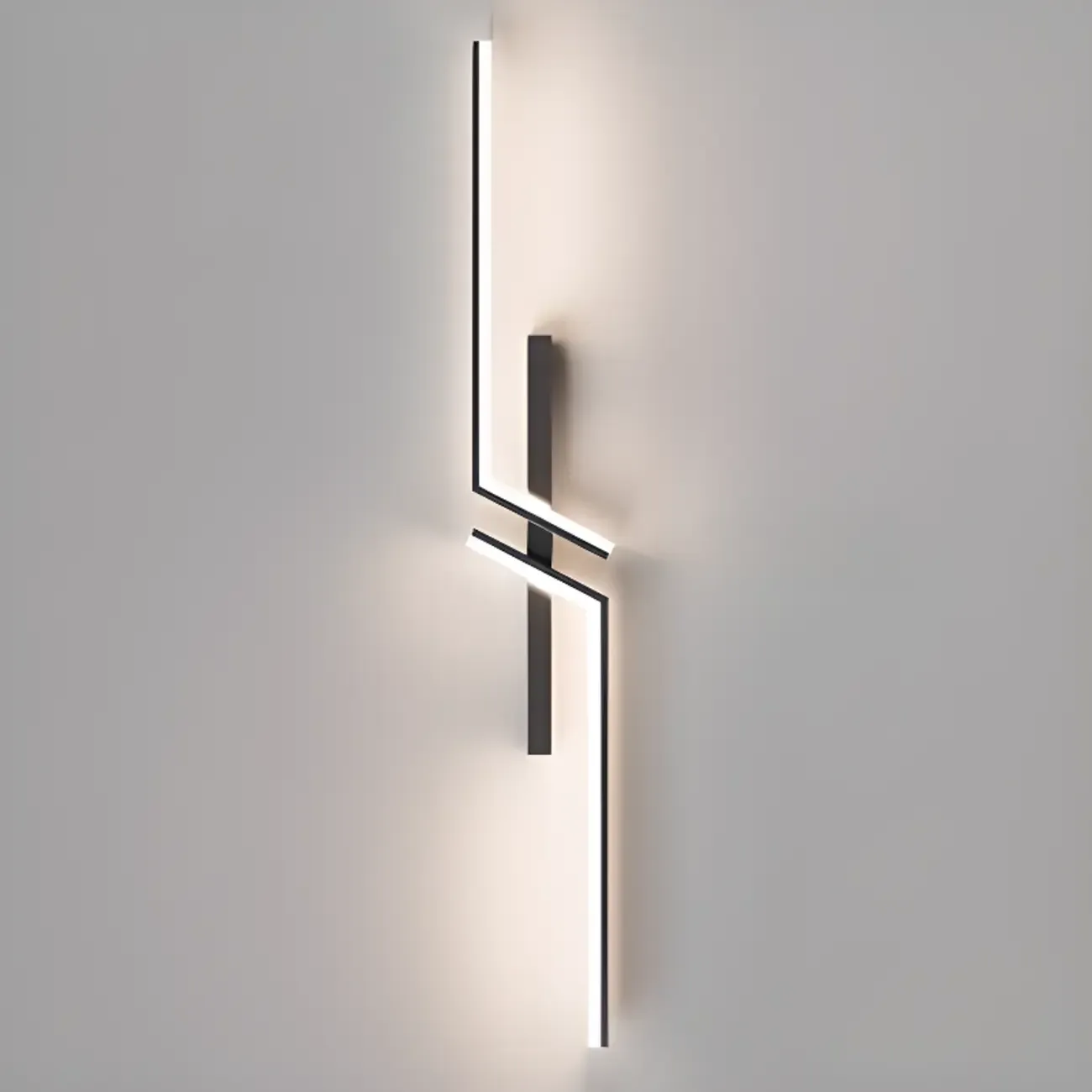 Modern Stylish 2-Light  Black LED Wall Sconce Remote Control