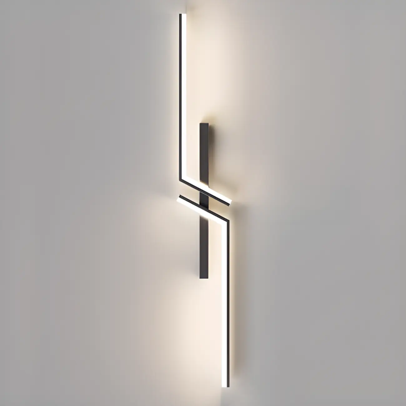 Modern Stylish 2-Light  Black LED Wall Sconce Remote Control | homeyfad