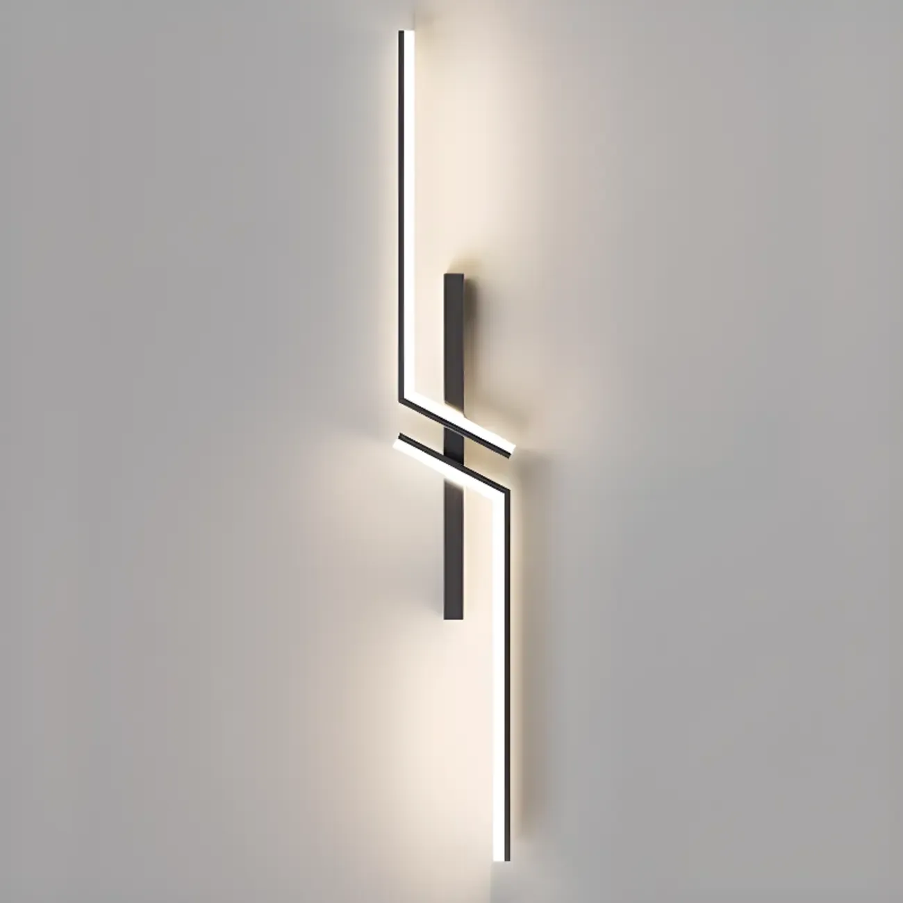 Modern Stylish 2-Light  Black LED Wall Sconce Remote Control