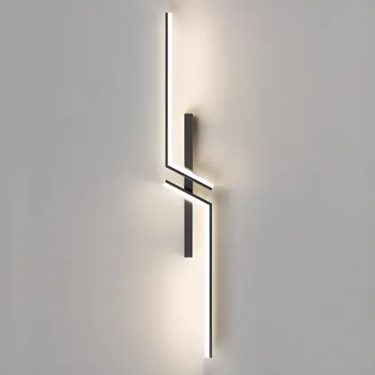 Modern Stylish 2-Light  Black LED Wall Sconce Remote Control