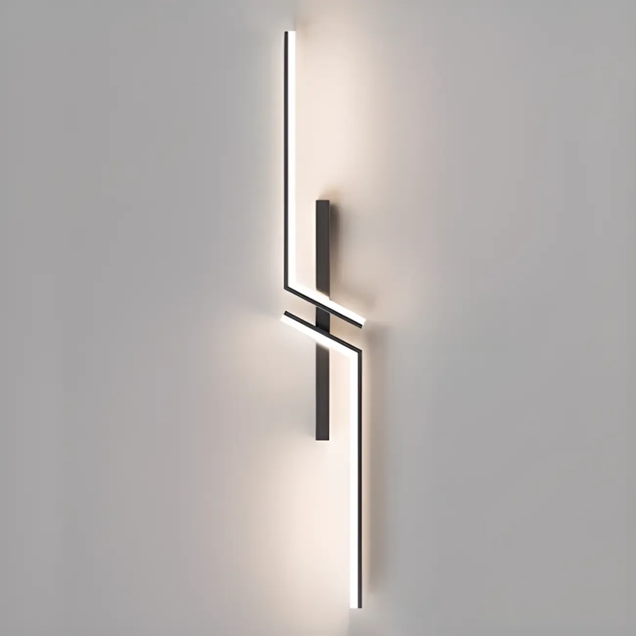 Modern Stylish 2-Light  Black LED Wall Sconce Remote Control