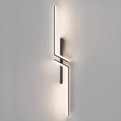 Modern Stylish 2-Light  Black LED Wall Sconce Remote Control