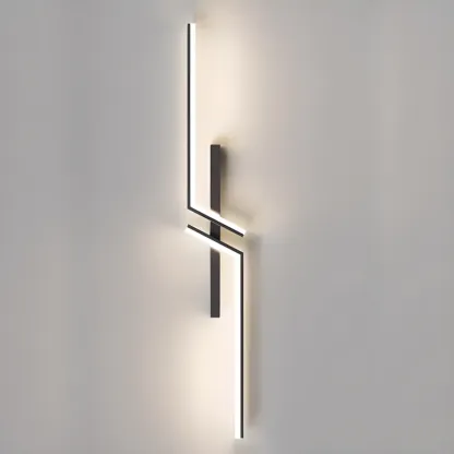Modern Stylish 2-Light  Black LED Wall Sconce Remote Control
