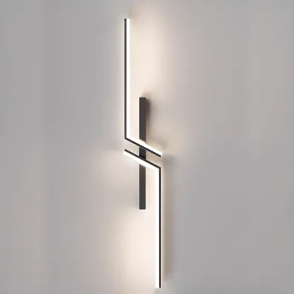 Modern Stylish 2-Light  Black LED Wall Sconce Remote Control