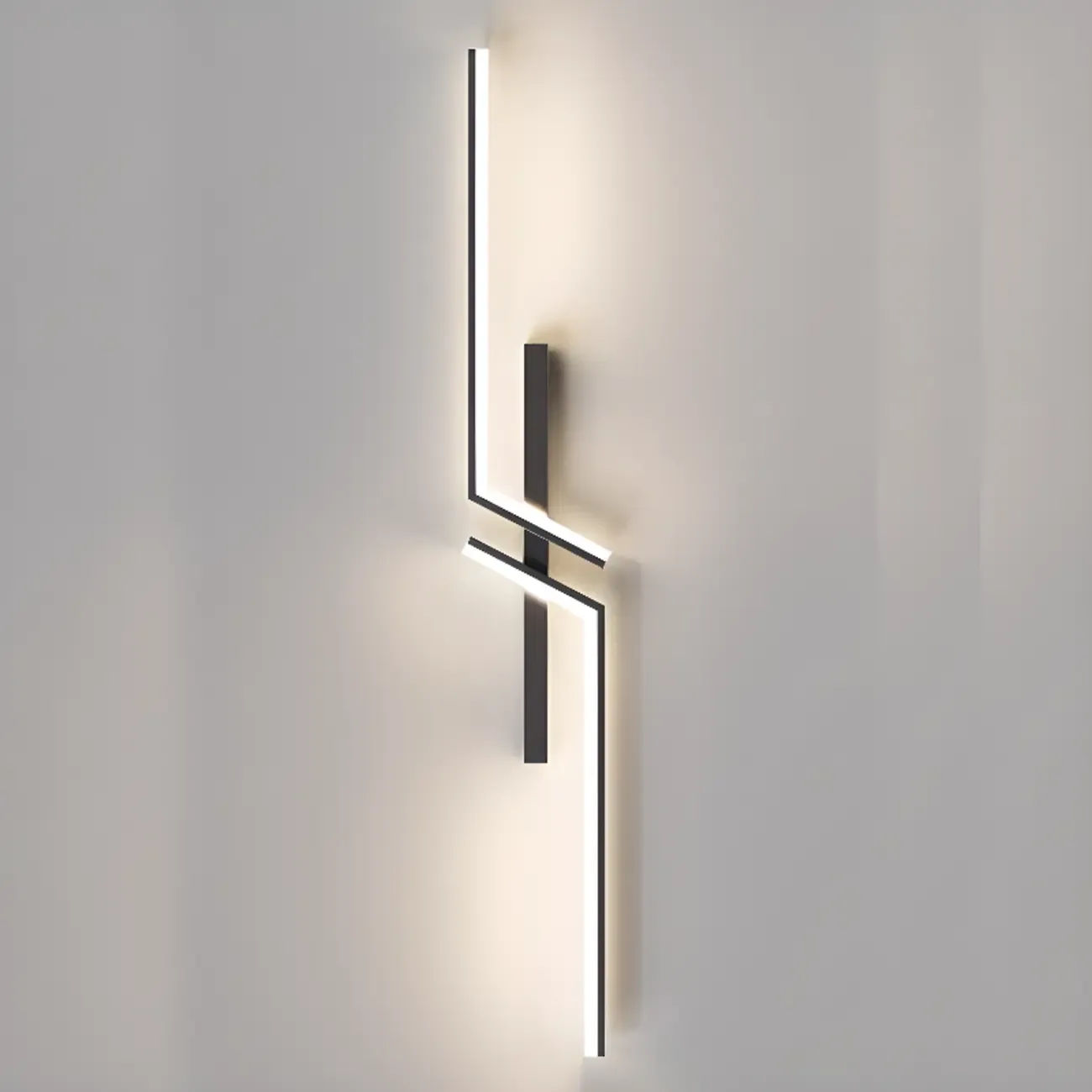 Modern Stylish 2-Light  Black LED Wall Sconce Remote Control