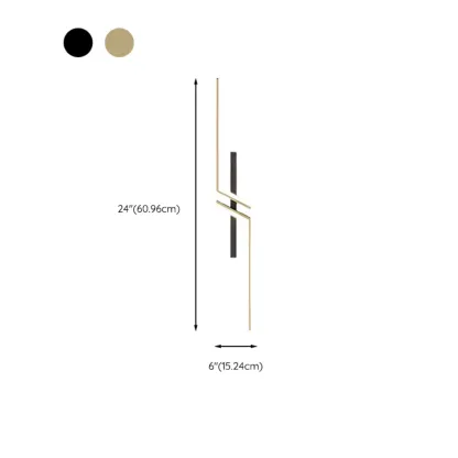 Modern Stylish 2-Light  Black LED Wall Sconce Remote Control